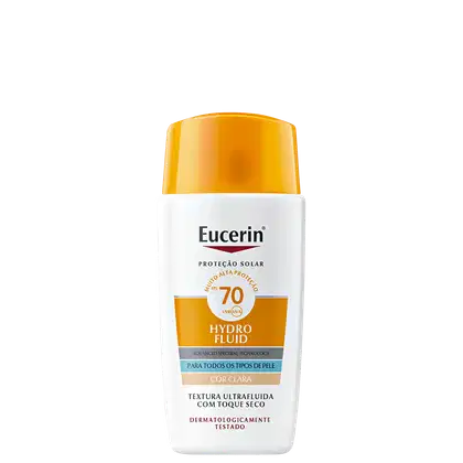 Protetor Solar Facial Eucerin Hydro Fluid FPS70 Cor Clara, 50ml.