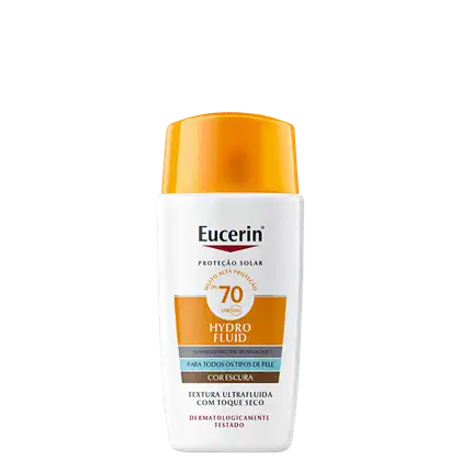 Protetor Solar Facial Eucerin Hydro Fluid FPS70 Cor Escura, 50ml.