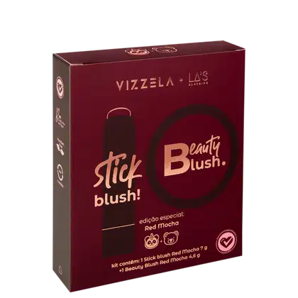 Kit Vizzela Cosméticos + LA's Stick Blush! & Beauty Blush, 2 produtos.