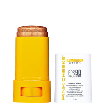 Imagem do produto Pink Cheeks FPS90 FPUVA35 Gold - Iluminador Corporal e Facial Multifuncional 17,5g
