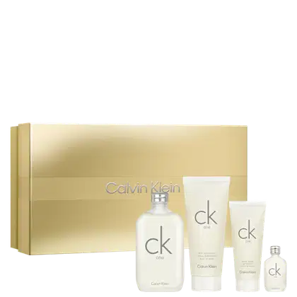 Imagem do produto Conjunto One Calvin Klein Unissex - Perfume Eau de Toilette 200ml + Body Lotion 200ml + Shower Gel 100ml + Travel Size 15ml