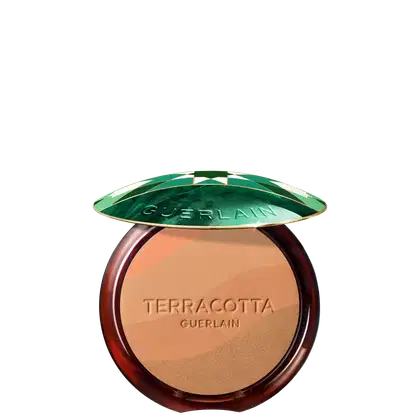 Pó bronzeador. Guerlain Terracotta Light com 96% ingredientes naturais, textura ultrassensorial e efeito luminoso inspirado nas dunas marroquinas.