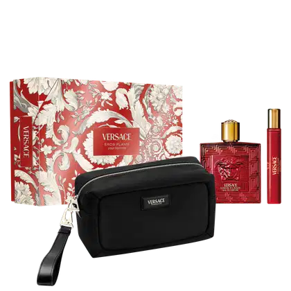 Imagem do produto Conjunto Eros Flame Versace Masculino - Perfume Eau de Parfum 100ml + Travel Size 10ml + Nécessaire