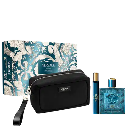Imagem do produto Conjunto Eros Versace Masculino - Perfume Eau de Toilette 100ml + Travel Size 10ml + Nécessaire