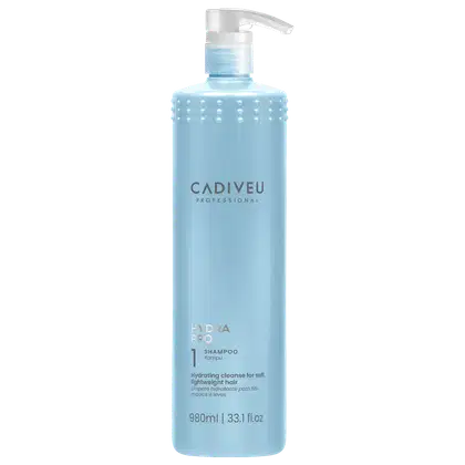 Shampoo Cadiveu Professional Hydra Pro 980ml, em embalagem azul