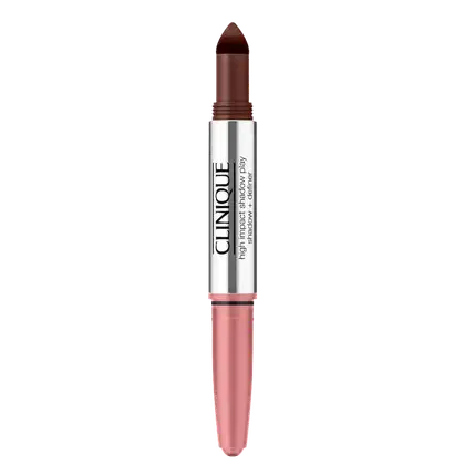 Sombra em Bastão Clinique High Impact Shadow Play em tom marrom e rosa