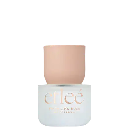Frasco de perfume Etleé Sparkling Rose, exibindo o nome da marca em letras douradas.