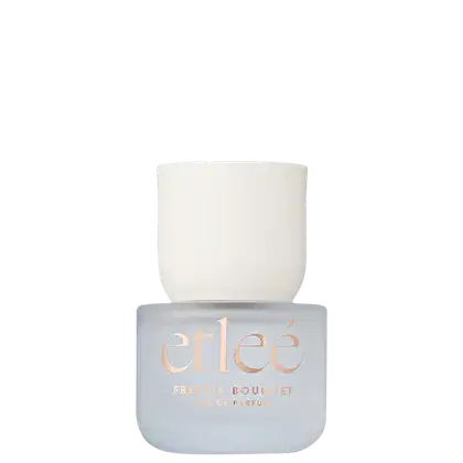 Frasco de perfume Etleé Freesia Bouquet, com embalagem branca e detalhes em dourado