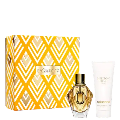 Imagem do produto Conjunto Million Gold For Her Rabanne Feminino - Perfume Eau de Parfum 90ml + Body Lotion 100ml