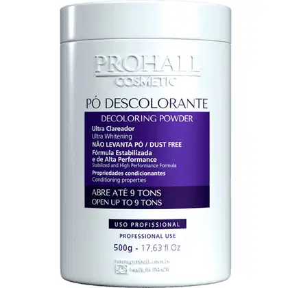 Pó Descolorante Prohall Cosmetic Ultra Clareador Azul, 500g.