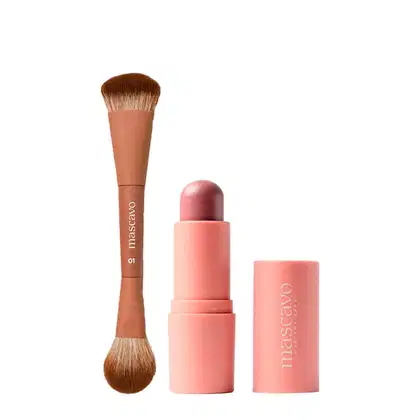 Imagem do produto Kit Mascavo Maquiagem Pincel 01+ Flush Blush Bastão Oak 6G