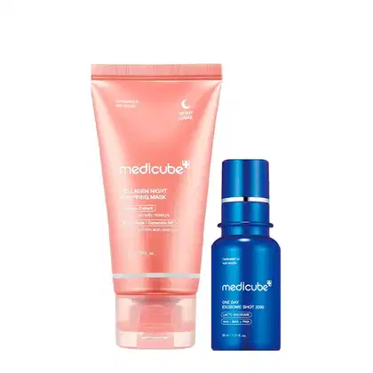 Imagem do produto Kit Medicube Collagen Night Máscara Facial 75ml + One Day Exosome Sérum Facial 30ml