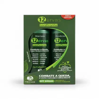 Imagem do produto TRIHAIR KIT SHAMPOO+CONDICIONADOR 12 ERVAS TONIFICANTE 600ML