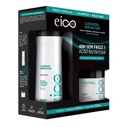 Imagem do produto Kit Eico Pro Cachos Mágicos - Shampoo 300ml + Máscara 300g