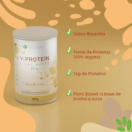 Imagem do produto Bioroots Proteína V-protein Plant Based Baunilha 450g