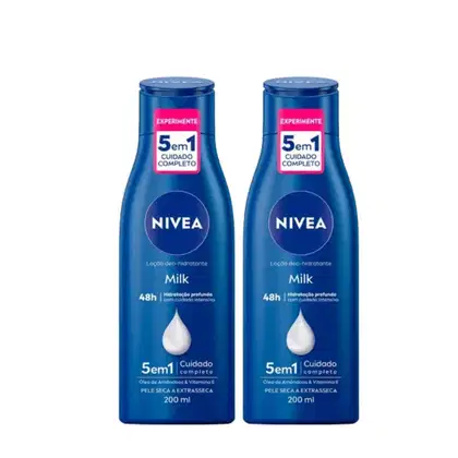 Imagem do produto Kit C2 Loção Hidratante Milk 5 em 1 Pele seca 200ml - Nivea