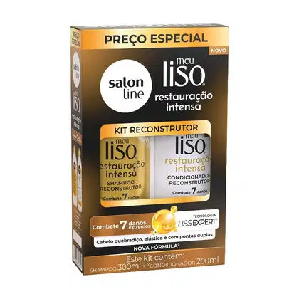 Imagem do produto Kit Shampoo 300ml + Condicionador 200ml  Meu Liso Restauração Intensa