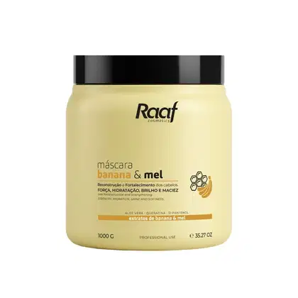 Imagem do produto Máscara Capilar Reconstrutora Banana e Mel Efeito Teia Raaf Cosmetics - 1kg