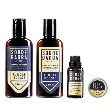Imagem do produto Quarteto Quarteto Sobrebarba - Shampoo, Balm, Óleo e Cera - Jungle Boogie