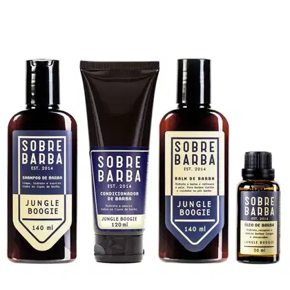 Imagem do produto Quarteto Sobrebarba - Shampoo, Condicionador, Balm e Óleo - Jungle Boogie