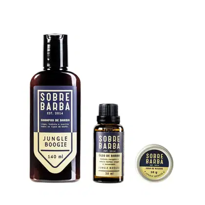 Imagem do produto Trio Sobrebarba - Shampoo, Óleo de Barba e Cera de Bigode - Jungle Boogie