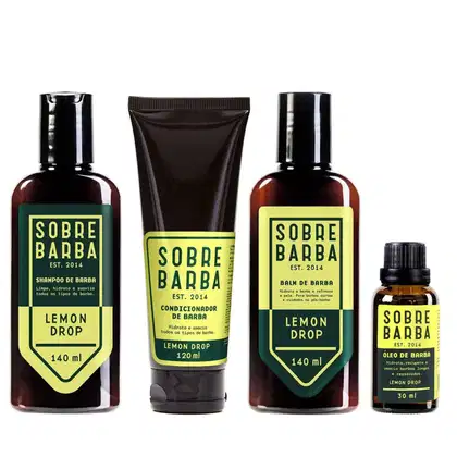 Imagem do produto Quarteto Sobrebarba - Shampoo, Condicionador, Balm e Óleo - Lemon Drop