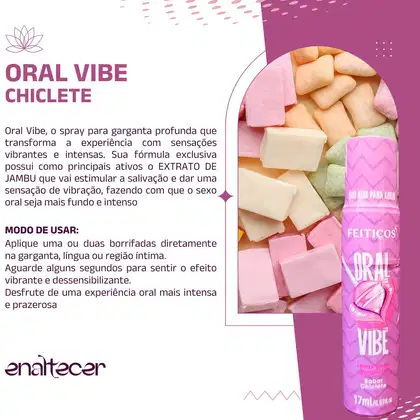 Imagem do produto Oral Vibe Chilete - Spray Garganta Beijável Saliva Facilitador 15g
