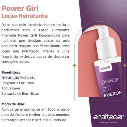 Imagem do produto Loção Power Girl Hidratante Pherome Ferominios Feminino Sedução Kalya 120ml