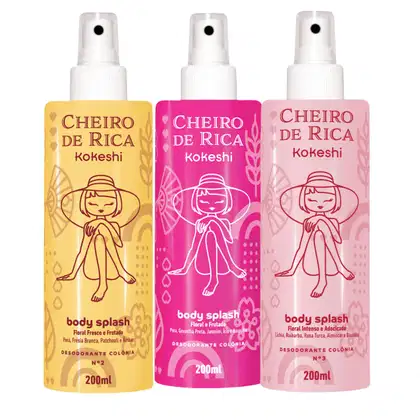 Imagem do produto Kit 3 Body Splash Cheiro de Rica Kokeshi