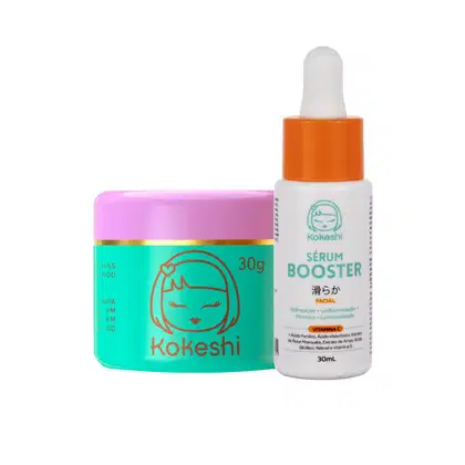 Imagem do produto Kit Skincare Facial Kokeshi Sérum Booster e Creme Pele de Porcelana