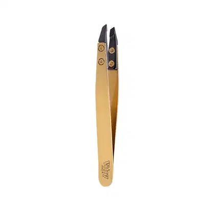 Imagem do produto PINÇA DE DEPILAÇÃO PROFISSIONAL INOX BANHADA A OURO COM PONTA CERÂMICA