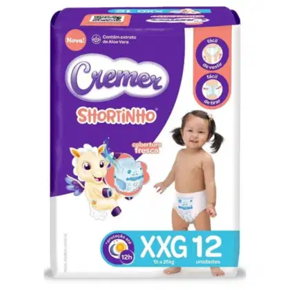 Imagem do produto Fralda Descartável Cremer Jumbo Tamanho XXG Pact. com 12 Fraldas