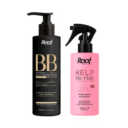 Imagem do produto Kit Reconstrução Capilar BB Cream 300ml + Máscara Líquida Help - Raaf Cosmetics