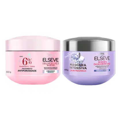 Imagem do produto Máscara Glycolic Gloss + Máscara Hidra Hialurônico Elseve