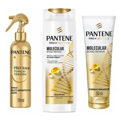 Imagem do produto Kit Molecular Bond Repair Shampoo, Condicionador e Protetor | Pantene