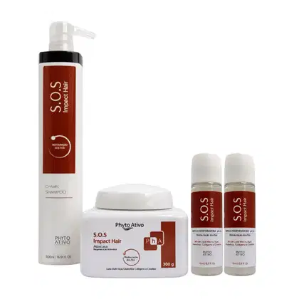 Imagem do produto Kit SOS Impact Hair Shampoo Máscara e 6 Ampolas Phyto Ativo