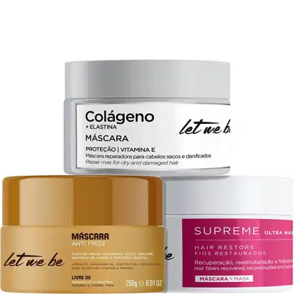 Imagem do produto Let Me Be - Kit Cronograma Capilar Reparação Antifrizz (3 Produtos)