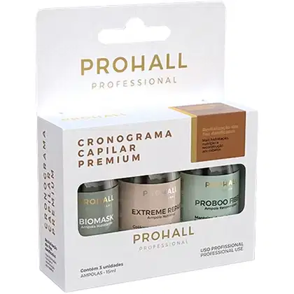 Imagem do produto Prohall - Kit Cronograma Ampolas de Tratamento Premium Box 3x 15ml