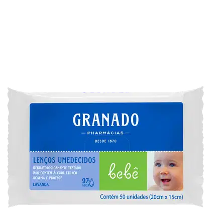Imagem do produto Granado Bebê Lavanda - Lenços de Limpeza (50 unidades)