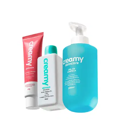 Imagem do produto Kit Creamy Skincare Gel de Limpeza Calming Cream Ácido Salicílico (3 produtos)