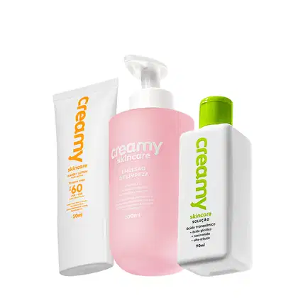 Imagem do produto Kit Creamy Skincare Emulsão de Limpeza Tranexâmico FPS60 Protetor Solar (3 produtos)