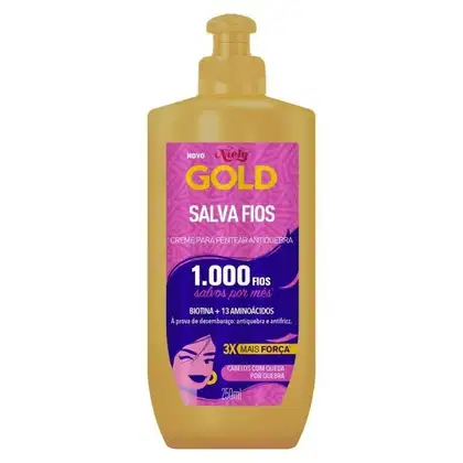 Imagem do produto Creme para Pentear Niely Gold Salva Fios 250ml – Recuperação Imediata, Antirressecamento, Brilho Intenso e