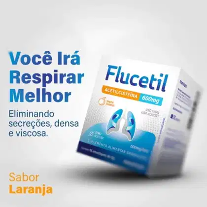 Imagem do produto Flucetil Sachê (Acetilcisteína) 16 envelopes Maxinutri