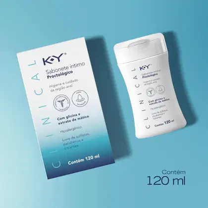 Imagem do produto K‑Y Clinical Sabonete Íntimo Proctológico 120 ml – Higiene Suave da Região Anal, Alívio de Coceiras, Regene