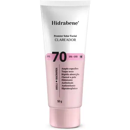 Imagem do produto Protetor Solar Facial Hidrabene FPS 70 Clareador 50g