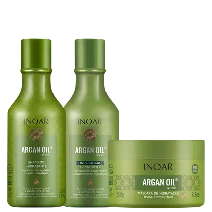 Imagem do produto Kit Inoar Argan Oil System Trio (3 Produtos)