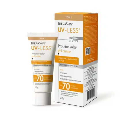 Imagem do produto Protetor Solar Facial Theraskin UV-Less FPS 70 Gel Creme Tom 1 40g – Alta Proteção com Cor
