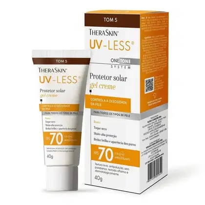Imagem do produto Protetor Solar Facial Theraskin UV-Less FPS 70 Gel Creme Tom 5 40g – Alta Proteção com Cor