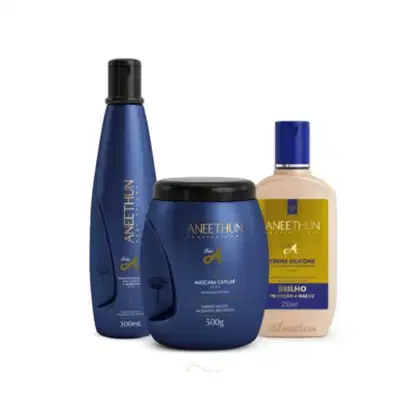 Imagem do produto Kit Aneethun Linha A - Shampoo 300mL + Máscara 500g + Creme Brilho 250ml