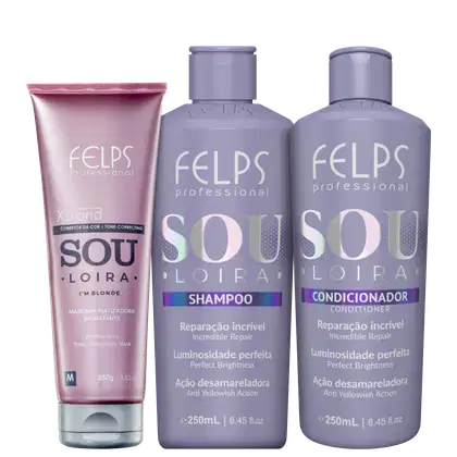 Imagem do produto Kit Felps Professional Sou Loira Xblond Tratamento (3 Produtos)